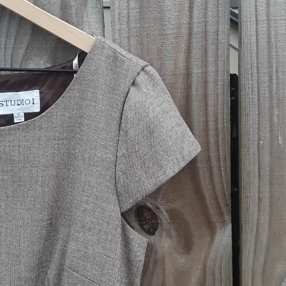 Studio 1 Brown Sheath Dress - Size 12 - Picture 7 of 7
